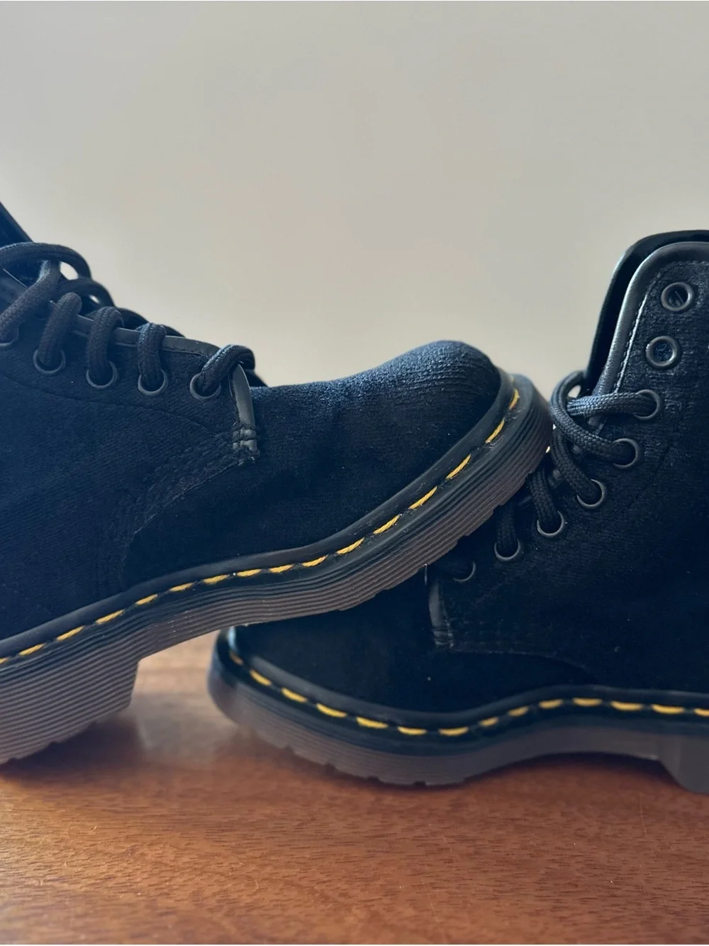 Dr. Martens 1460 Made In England Black Corduroy Vintage Ed 8-Eye Boot Kids UK 12